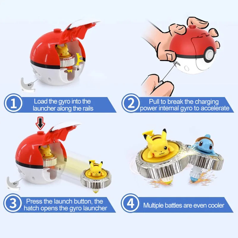 Toupie Pokémon – Figurines Gyro Pikachu, Salamèche, Carapuce