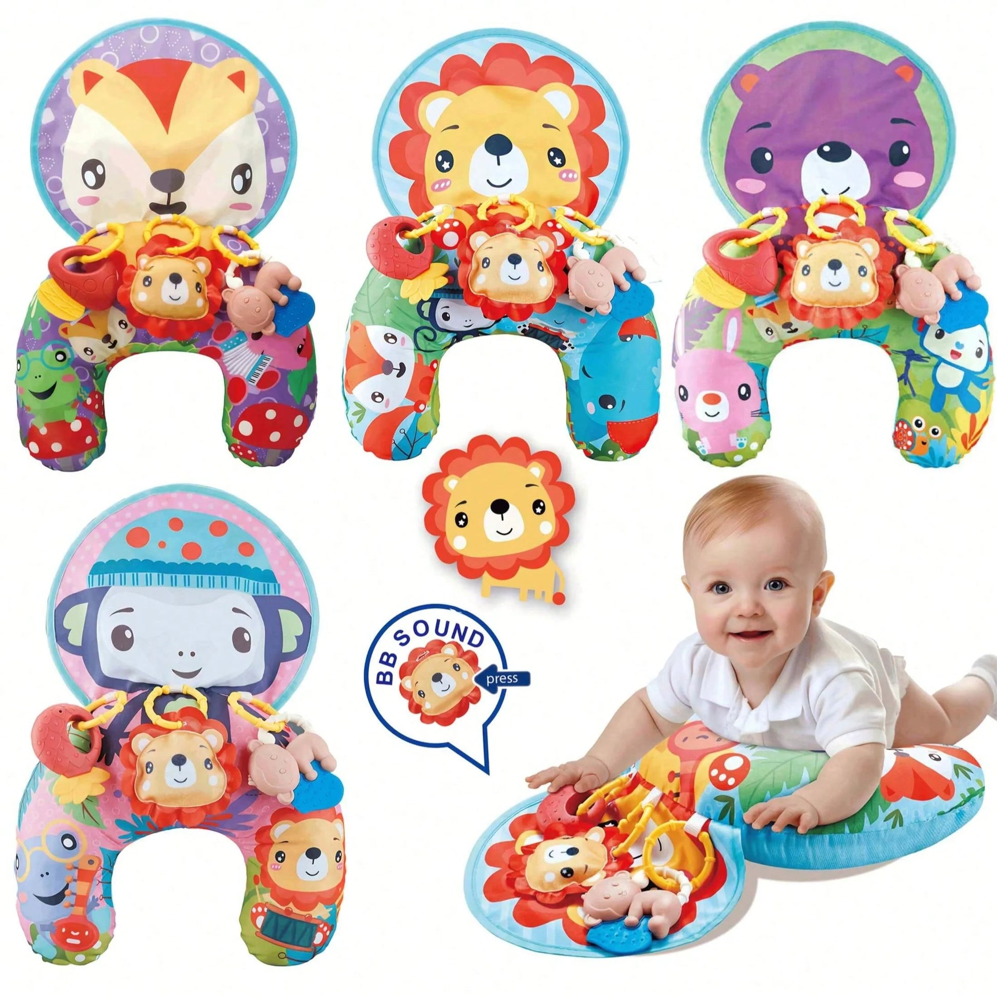 Tapis d'Éveil Bébé – Coussin de Motricité avec Jouets