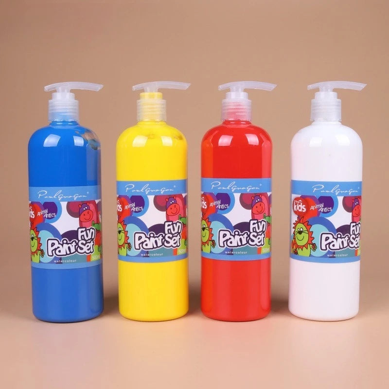 Peinture au Doigt Lavable Enfants – 12 Couleurs Non Toxiques 500ml