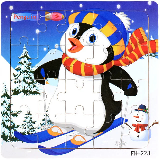 Puzzle Véhicules & Animaux Montessori – 20 Pièces en Bois 3-6 ans