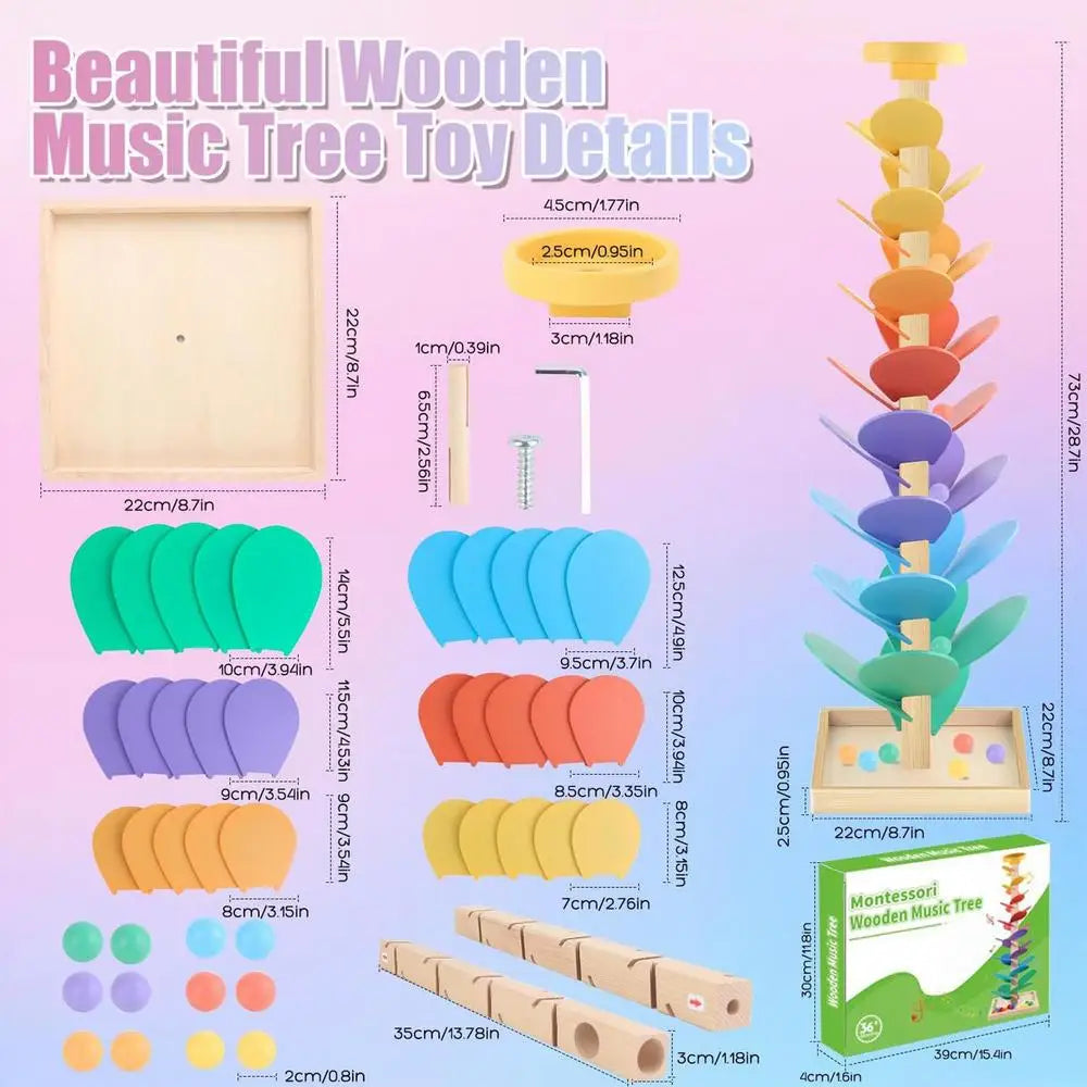 Circuit à Billes en Bois Montessori – Jeu Éducatif STEM 3-8 ans