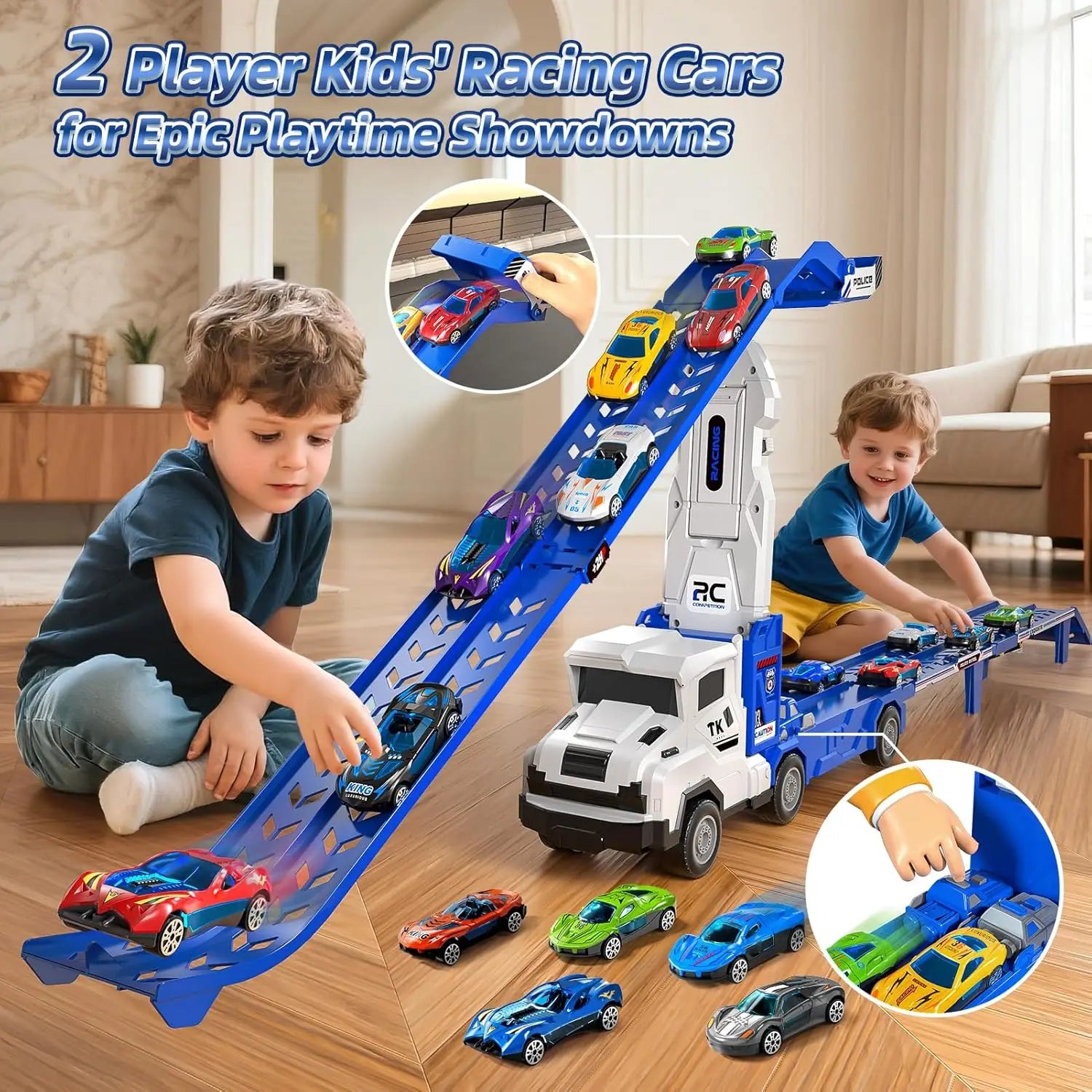 Circuit de Voitures Pliable pour Enfants – Piste, Garage & Rampes
