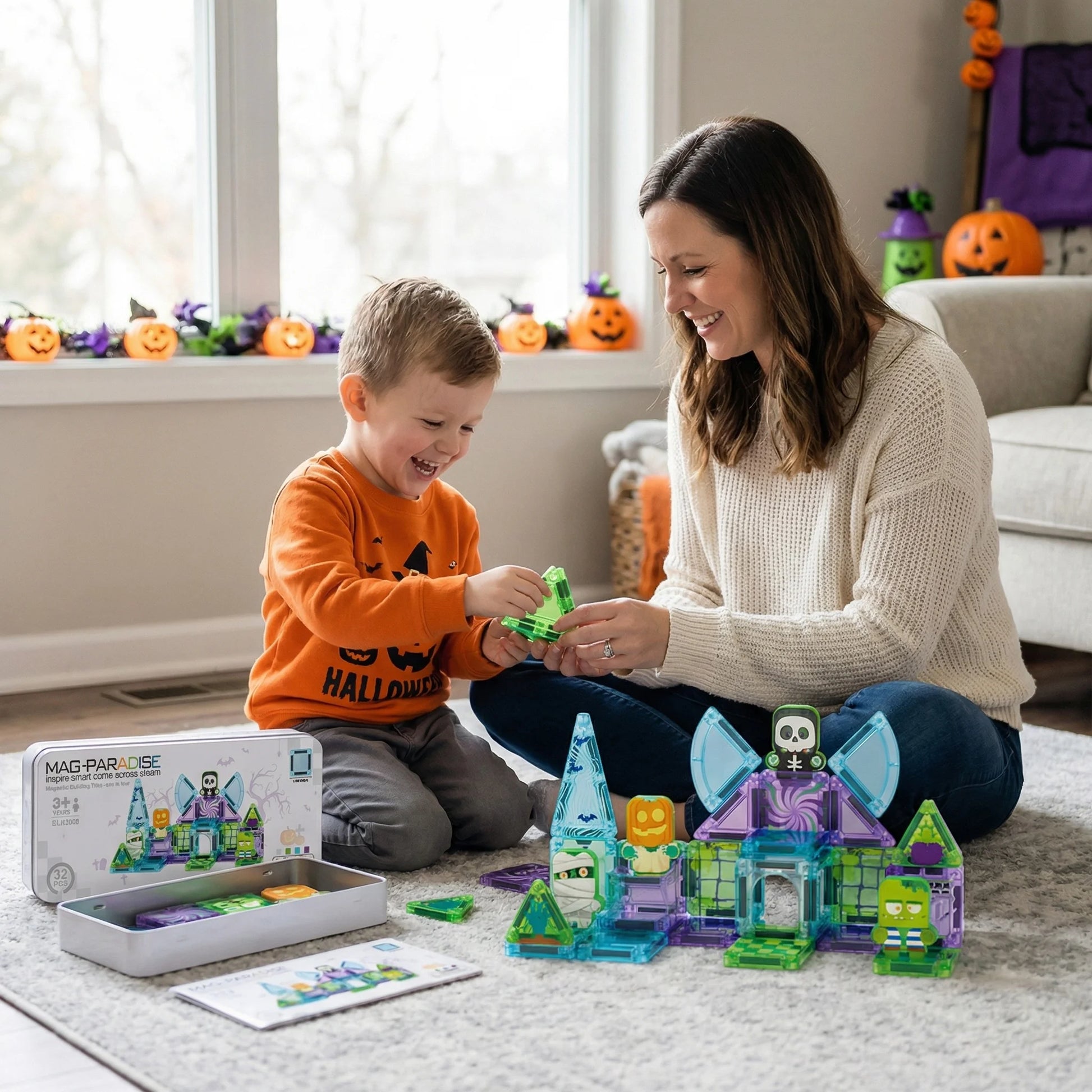 Tuiles Magnétiques de Construction Montessori 3-8 ans