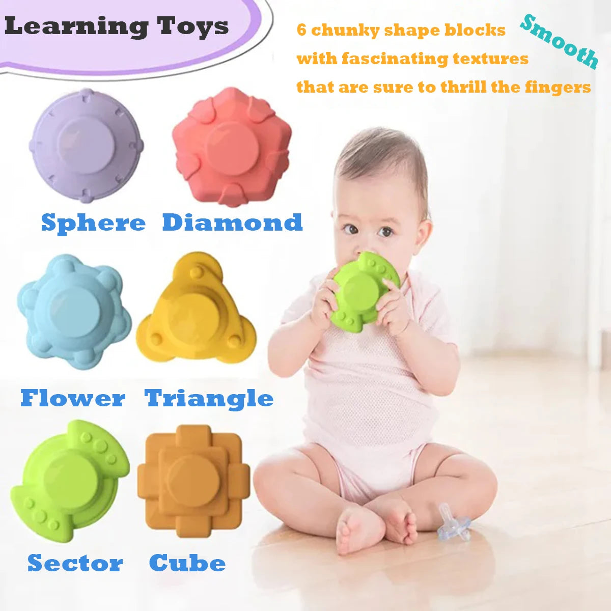 Jouets Sensoriels Montessori – Tri de Formes & Blocs Colorés 18 mois+