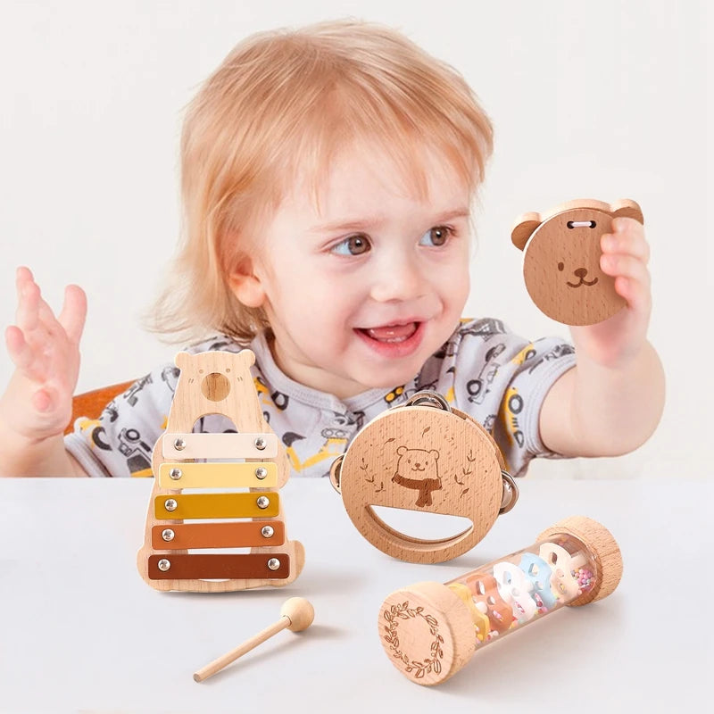 Xylophone en Bois Montessori – Instrument Musical Bébé 6 mois-3 ans
