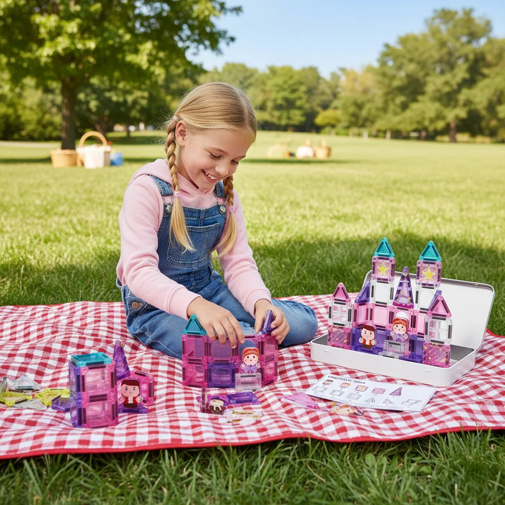 Tuiles Magnétiques de Construction Montessori 3-8 ans