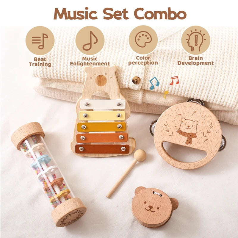 Xylophone en Bois Montessori – Instrument Musical Bébé 6 mois-3 ans