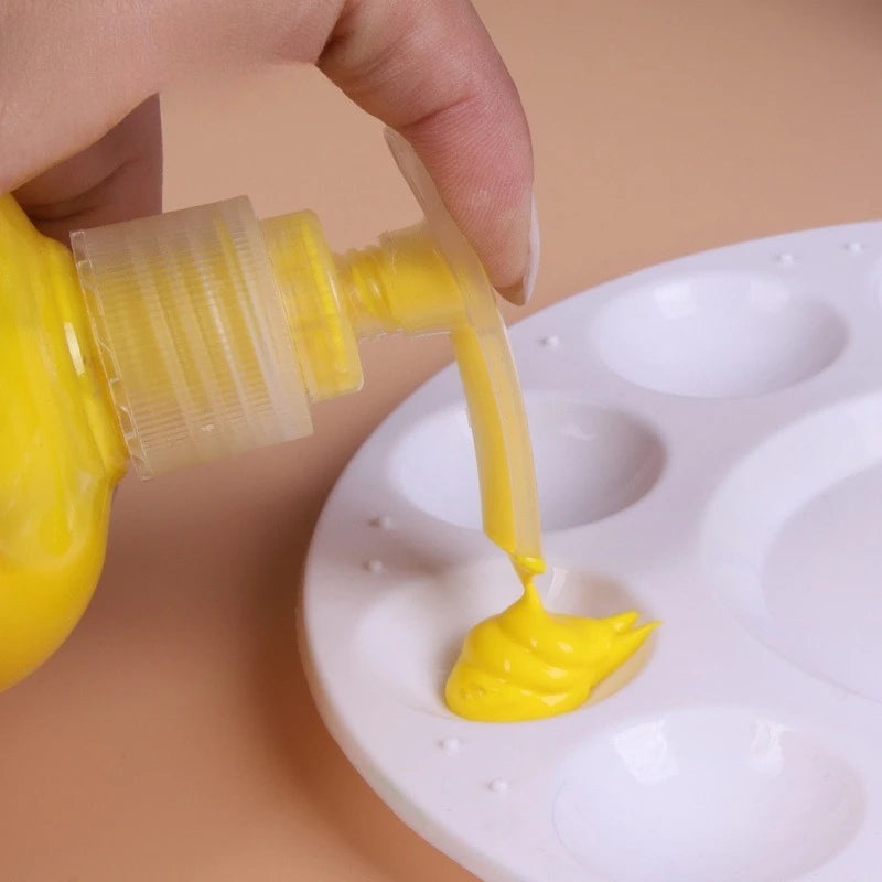 Peinture au Doigt Lavable Enfants – 12 Couleurs Non Toxiques 500ml